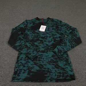 Topo Designs Shirt Mens Medium Green Black Splintered Graphic Long Sleeve